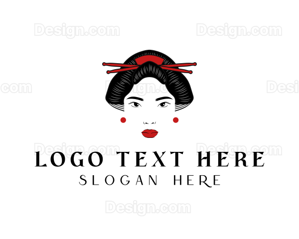 Asian Geisha Woman Logo