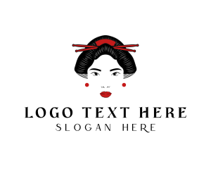 Asian Geisha Woman logo