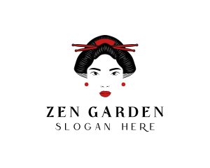 Asian Geisha Woman logo