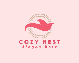 Elegant Dove Nest Circle logo design