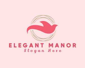 Elegant Dove Nest Circle logo design