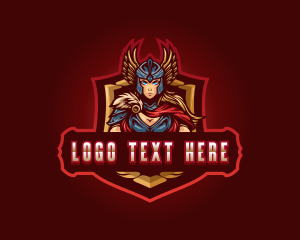 Gaming Female Valkyrie Superhero Logo