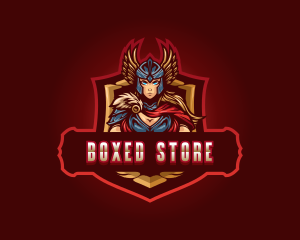 Gaming Female Valkyrie Superhero logo design