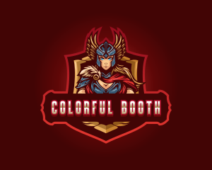 Gaming Female Valkyrie Superhero logo design