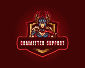 Gaming Female Valkyrie Superhero logo design