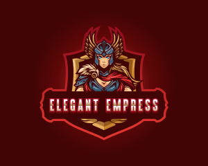 Gaming Female Valkyrie Superhero logo