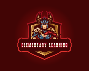 Gaming Female Valkyrie Superhero logo design