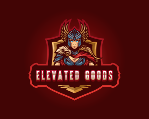 Gaming Female Valkyrie Superhero logo design