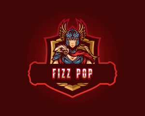 Gaming Female Valkyrie Superhero logo design