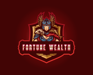 Gaming Female Valkyrie Superhero logo design