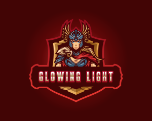 Gaming Female Valkyrie Superhero logo design