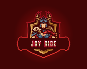 Gaming Female Valkyrie Superhero logo design