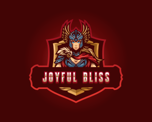 Gaming Female Valkyrie Superhero logo design