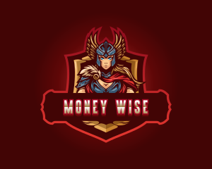 Gaming Female Valkyrie Superhero logo design