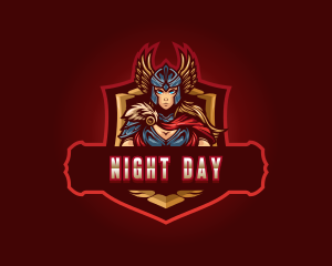 Gaming Female Valkyrie Superhero logo design