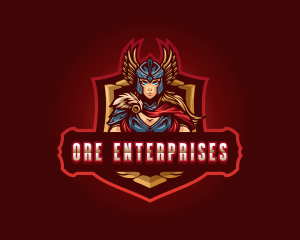 Gaming Female Valkyrie Superhero logo design