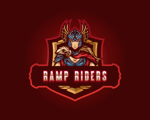 Gaming Female Valkyrie Superhero logo design