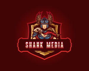 Gaming Female Valkyrie Superhero logo design