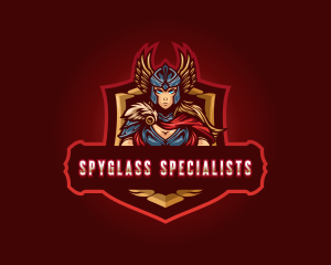 Gaming Female Valkyrie Superhero logo design