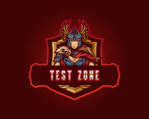 Gaming Female Valkyrie Superhero logo design