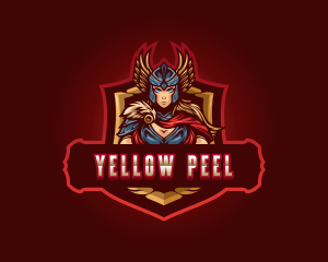 Gaming Female Valkyrie Superhero logo design