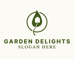 Leaf Gardening Trowel logo design