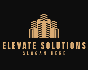 High Rise Building Realty logo design