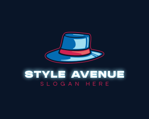 Neon Panama Hat logo design