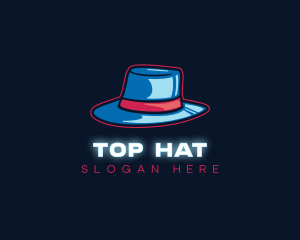 Neon Panama Hat logo design