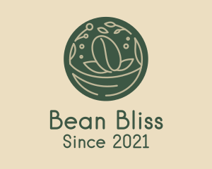 Monoline Coffee Bean Badge logo design