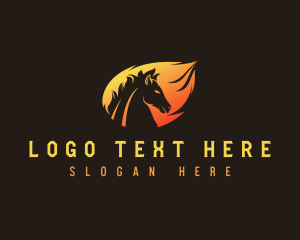 Stallion Horse Flame logo