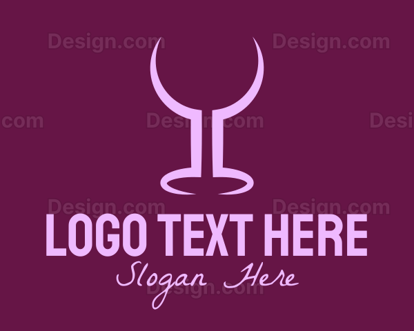 Purple Wine Glass Bar Logo