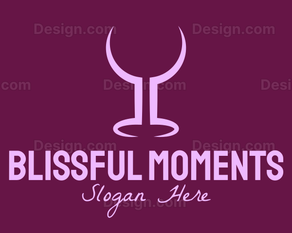 Purple Wine Glass Bar Logo