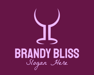 Purple Wine Glass Bar logo design