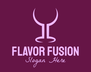 Purple Wine Glass Bar logo design