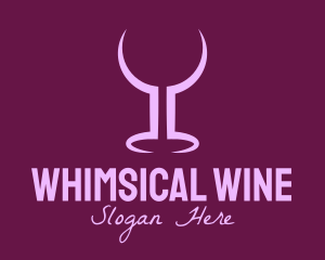 Purple Wine Glass Bar logo design