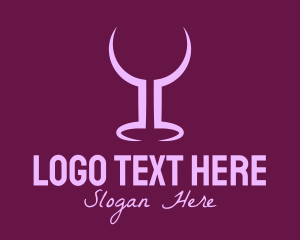 Cave - Purple Wine Glass Bar logo design