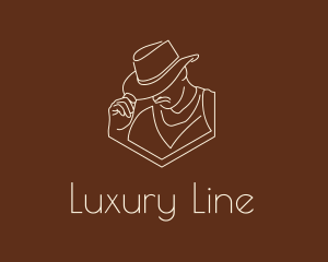 Sheriff Hat Line Art logo design