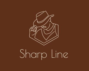 Sheriff Hat Line Art logo design