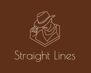 Sheriff Hat Line Art logo design