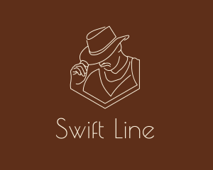 Sheriff Hat Line Art logo design