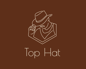 Sheriff Hat Line Art logo design