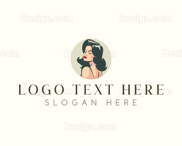 Sexy Woman Hairstylist Logo