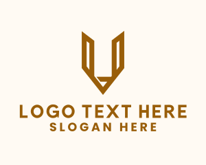 Letter V Pencil Outline Logo