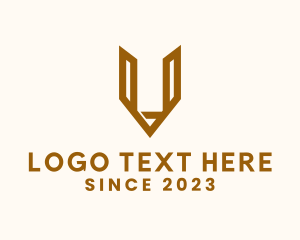 Letter V Pencil Outline logo