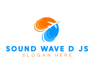 Travel Wave Airplane  logo design