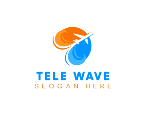 Travel Wave Airplane  logo design