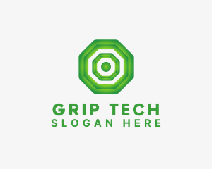 Geometric Tech Octagon logo design