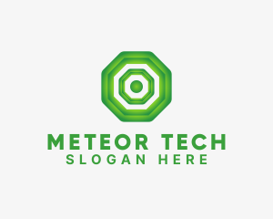 Geometric Tech Octagon logo design