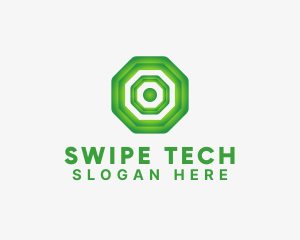 Geometric Tech Octagon logo design